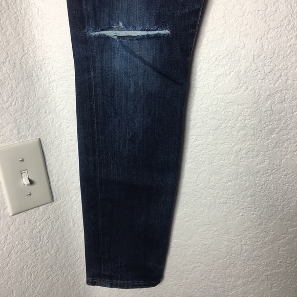 J CREW Distressed Toothpick Ankle SKinny Distressed Denim Jeans Size 27 - Picture 9 of 13
